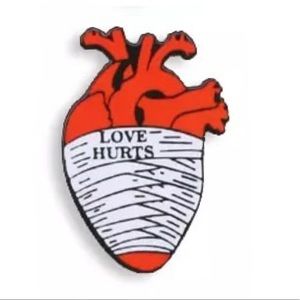 Love Hurts Anatomical Heart Lapel Brooch Scrub Pin